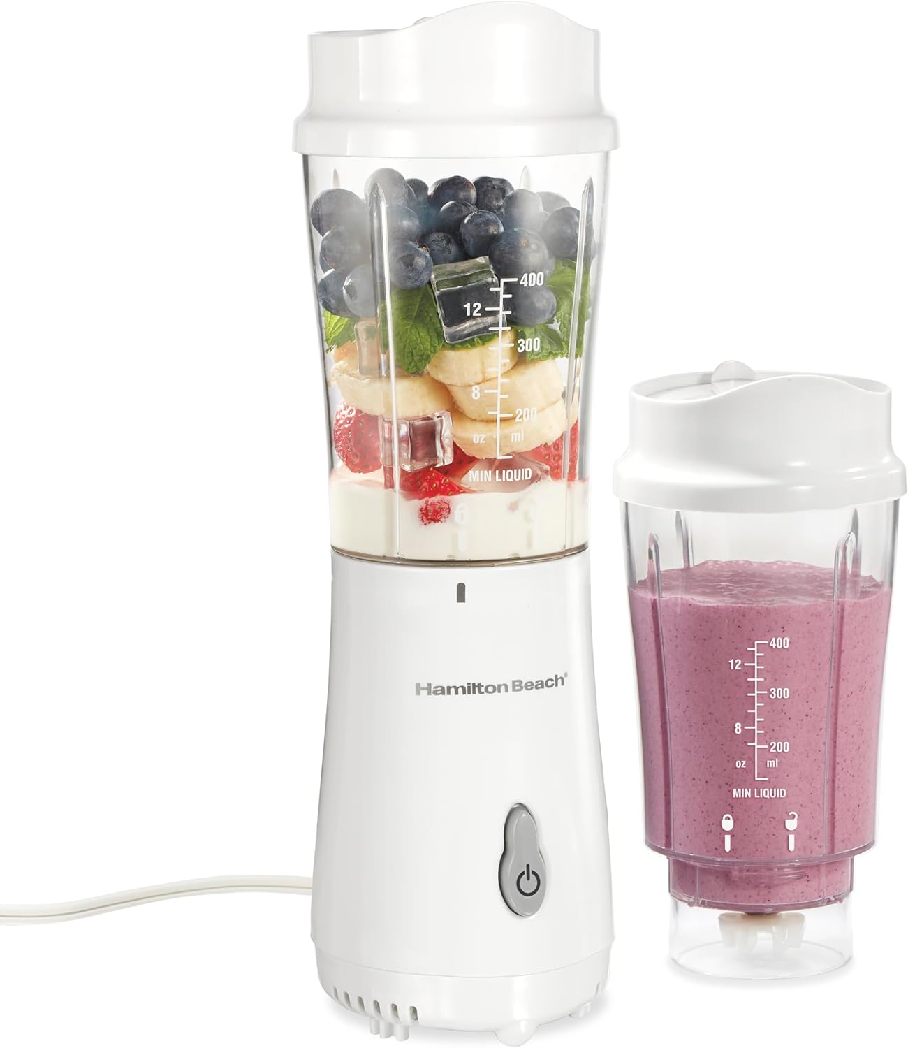 Personal Blender for Smoothies & Protein Shakes, Portable Single Serve Blender with Travel Lid, 14 Oz Bpa-Free Jar, 175W, Compact Countertop Blender, Raspberry, 51131G