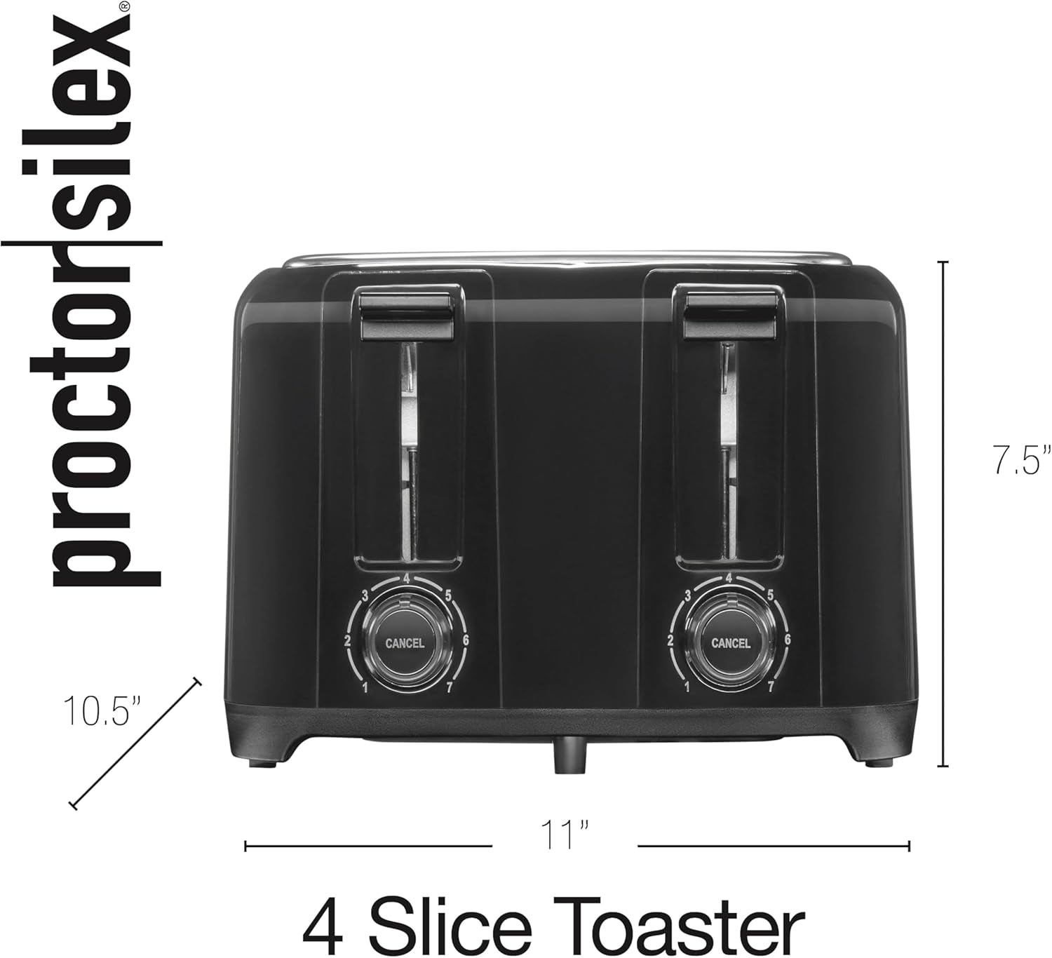 4-Slice Toaster, Black, Extra-Wide Slot Toaster with Cool-Touch Walls, Shade Selector, Toast Boost, Auto Shutoff, Cancel Button, 24215G