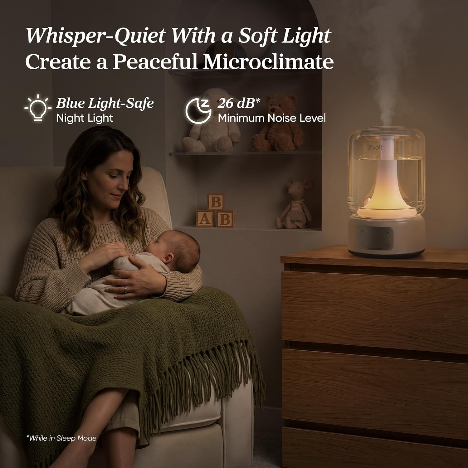 Humidifiers for Bedroom Large Room, 6.2L Tank, Smart App, Quiet 26Db