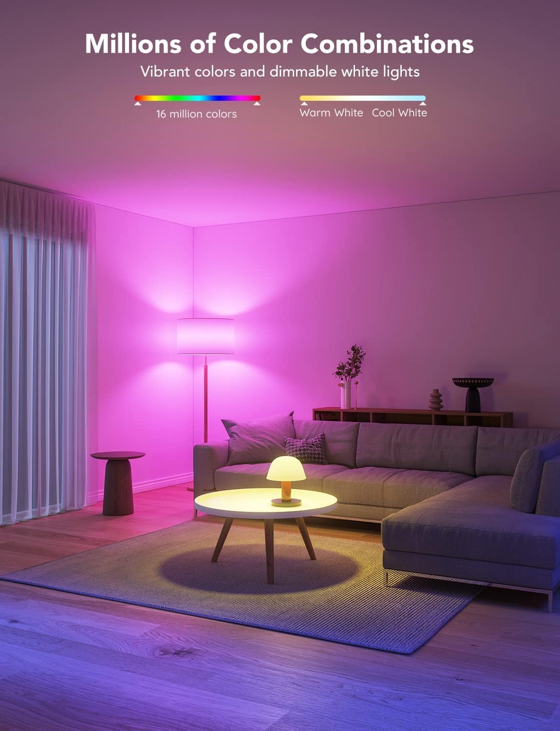 Govee A19 Smart LED Bulbs 1000LM RGBWW H6006