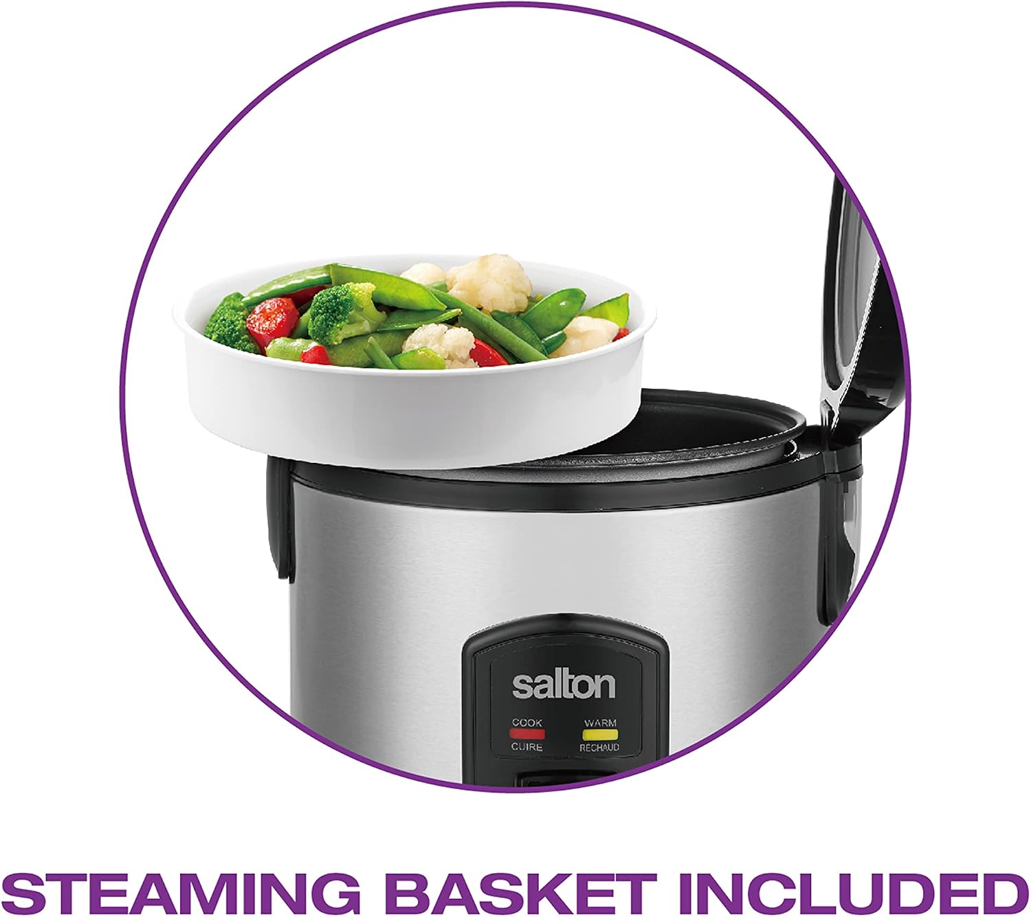 Automatic Rice Cooker with Food Steaming Basket