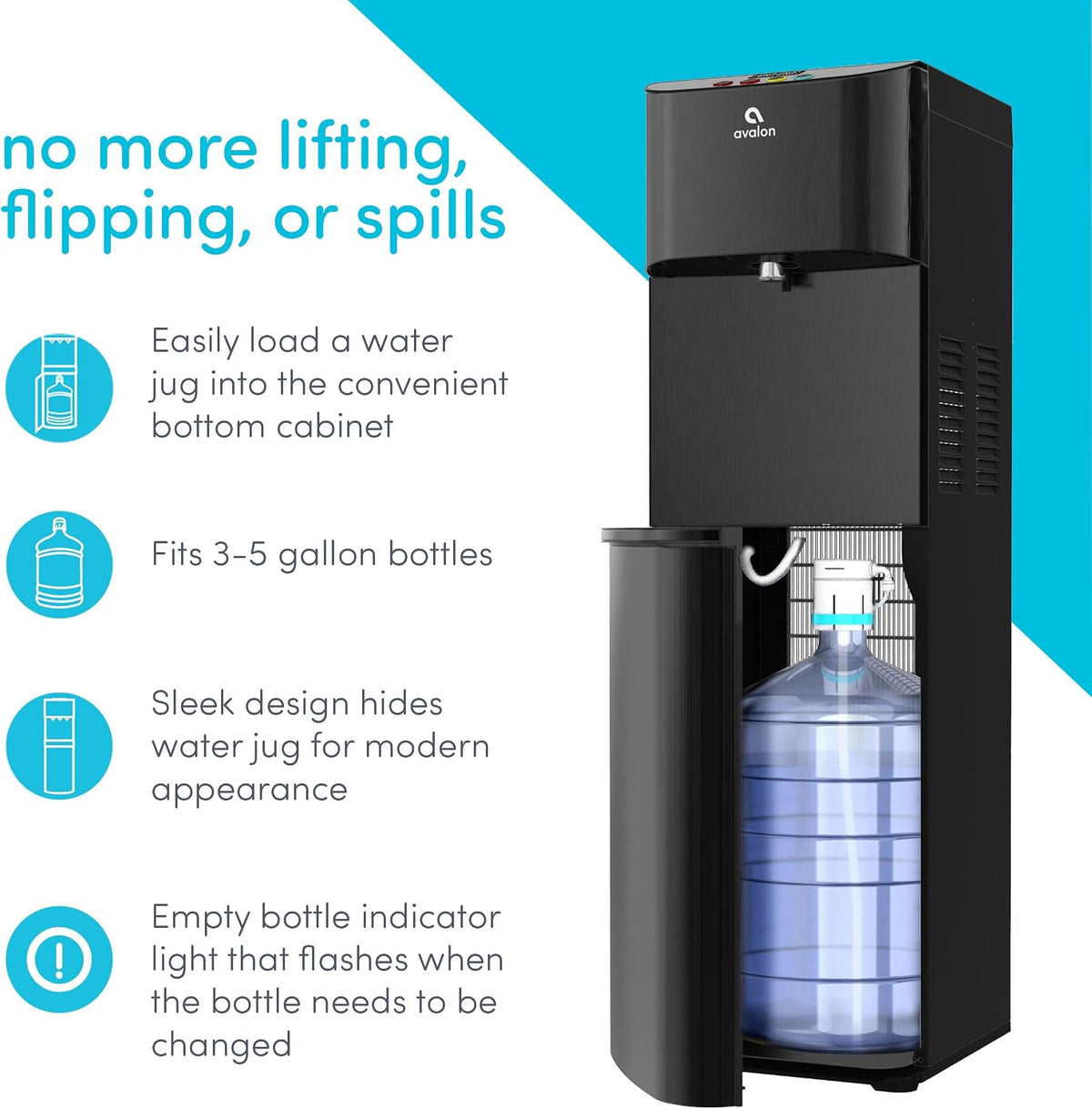 Avalon Bottom Loading Water Cooler Dispenser Hot Cold A14BLK