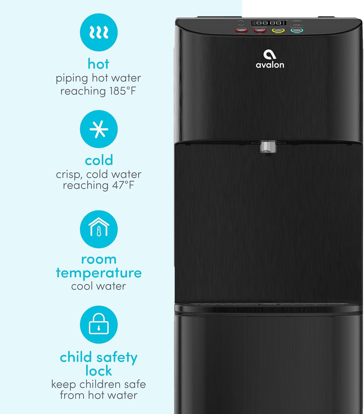 Avalon Bottom Loading Water Cooler Dispenser Hot Cold A14BLK