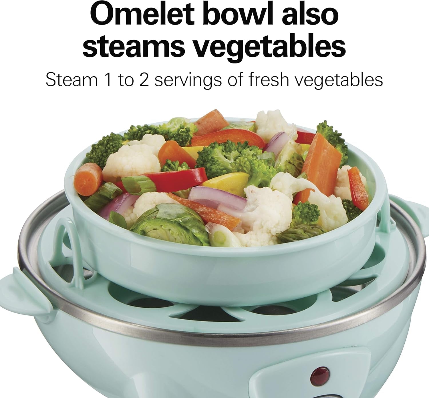 3-In-1 Egg Cooker, Hard-Boiled, Poached, Omelets, 7 Egg Capacity, Teal, 25504G