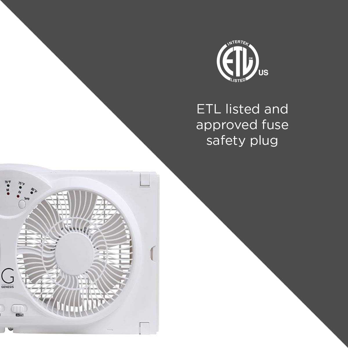 Twin Fan High Velocity Reversible Airflow Fan, LED Indicator Lights Adjustable Thermostat & Max Cool Technology, ETL Certified, White (A1WINDOWFAN)