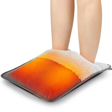 Electric Foot Warmer Pad, 9 Heat Levels 4 Timer Settings, Soft Washable Foldable Heating Mat for under Desk Office Home Winter