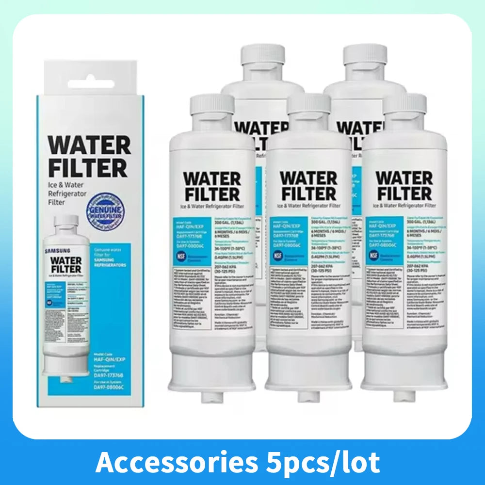 Replace for Samsung DA97-17376B Refrigerator Water Filter for HAF-QIN/EXP, HAF-QIN, DA97-08006C, WS645A，RF28R7351SG, （1-5Pcs）