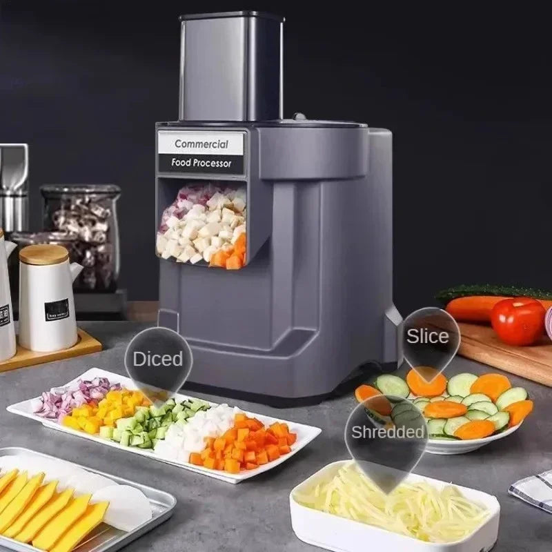 Commercial Vegetable Chopper 3 In1 Multifunctional Electric Cutting Machine Carrot Potato Slice Shred Diced Food Processor