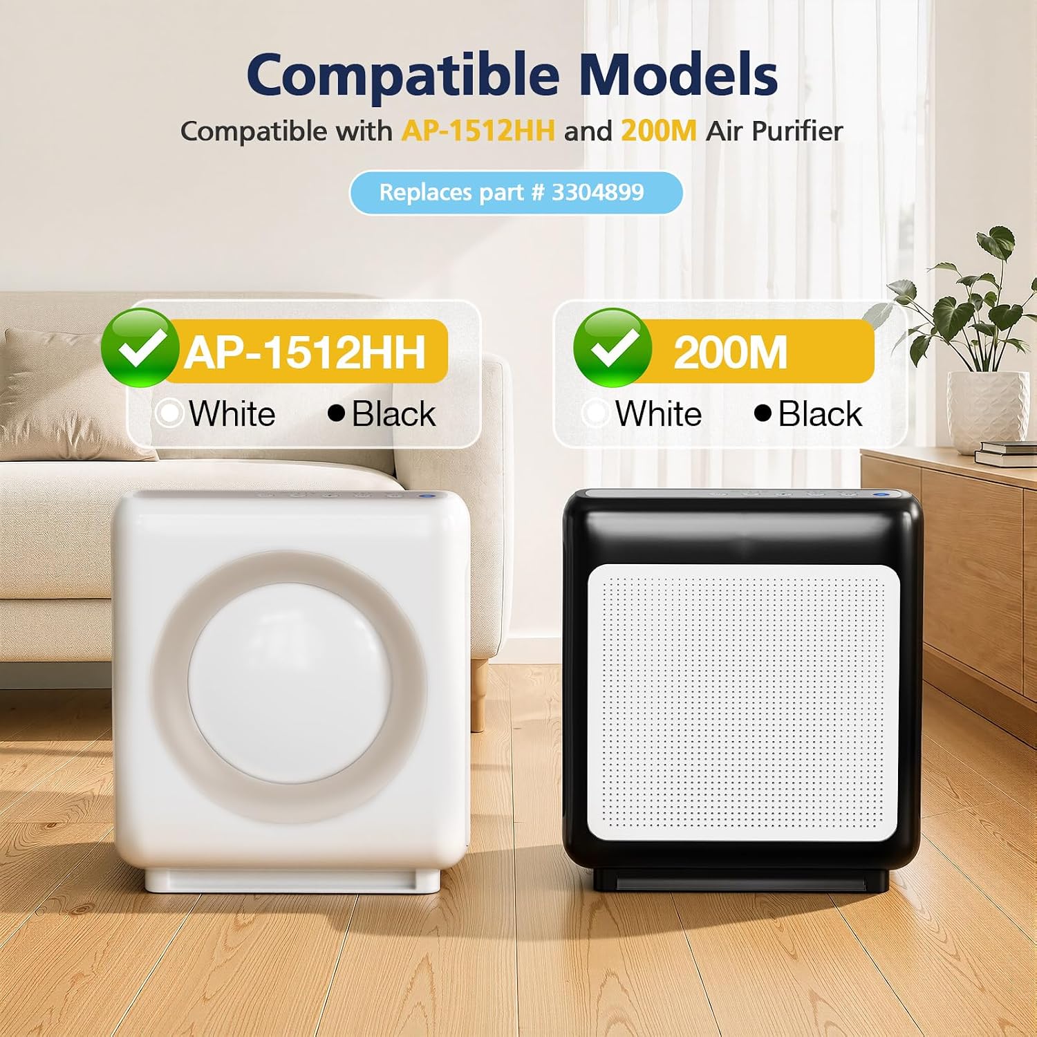 AP-1512HH Air Purifier Replacement Filter Set for Coway Airmega AP-1512HH and and Airmega 200M Air Purifier, 2 HEPA and 6 Carbon Filters Compared to Part #3304899