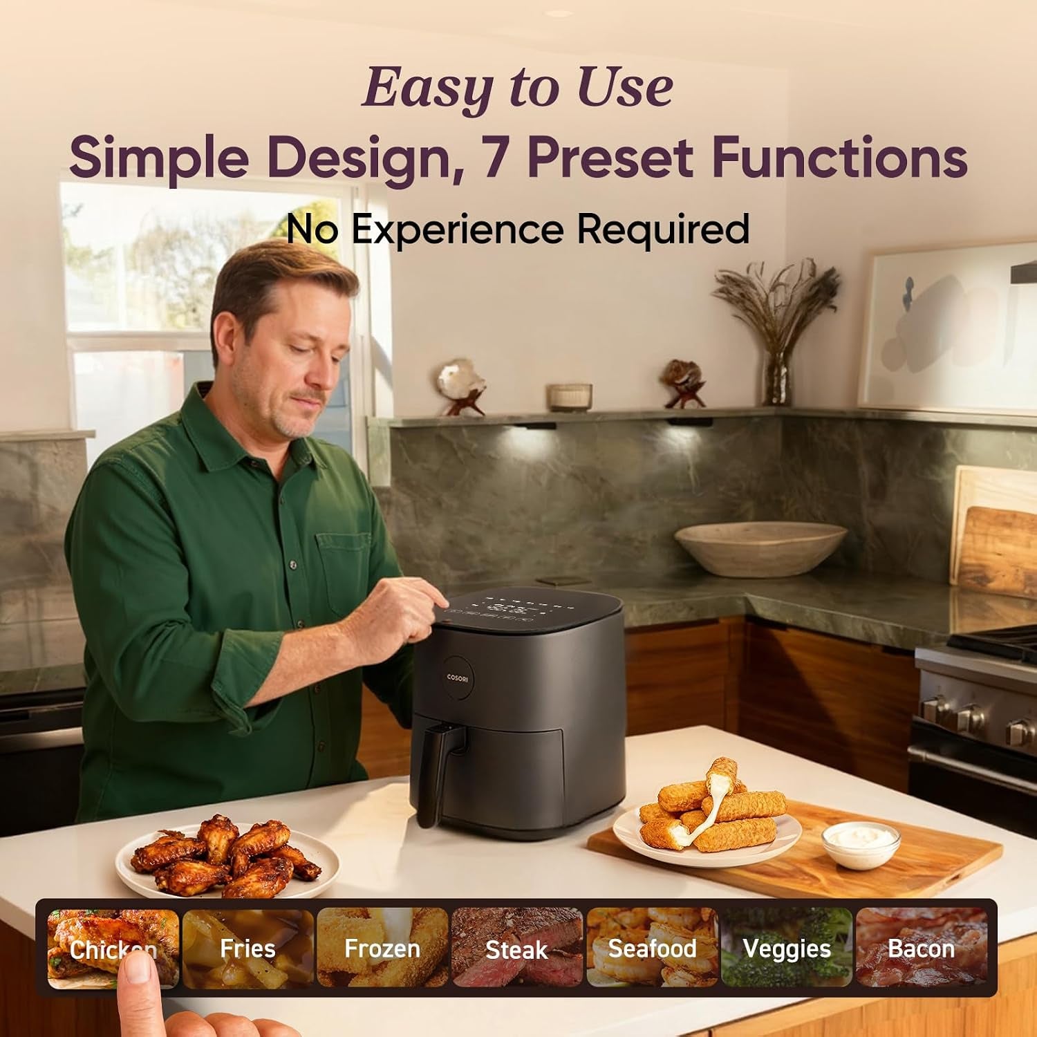 Air Fryer 5Qt (4.7L), 9-In-1, up to 450°F, Quiet Operation, Nonstick