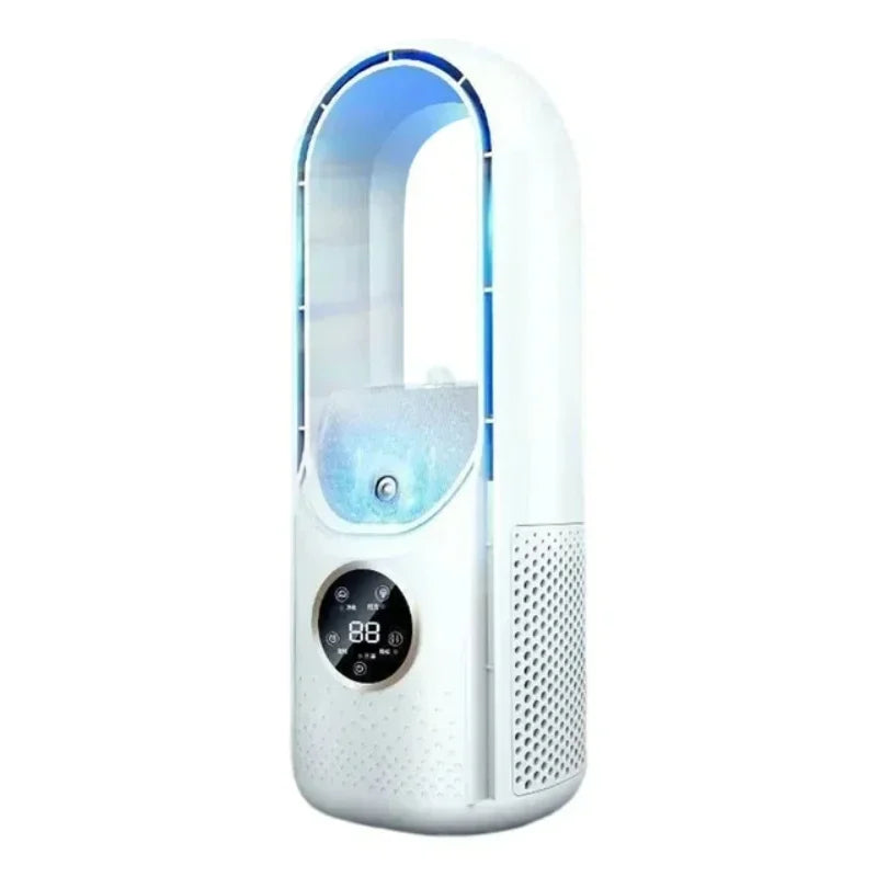 Electric Bladeless Fan USB Air Cooling Fan 6 Gear Mini Conditioner Fan Portable Desktop Bladeless Humidification Cooler