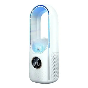 Electric Bladeless Fan USB Air Cooling Fan 6 Gear Mini Conditioner Fan Portable Desktop Bladeless Humidification Cooler