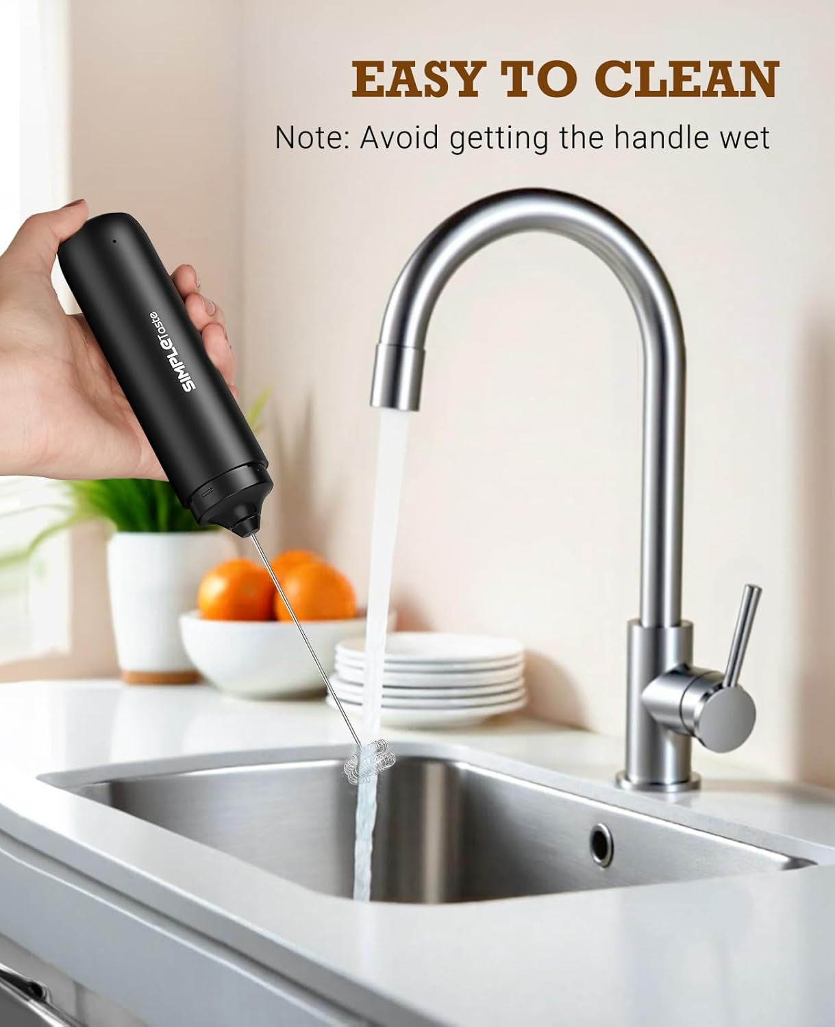 Rechargeable Milk Frother Handheld Dual Coil Whisk Head Mixer