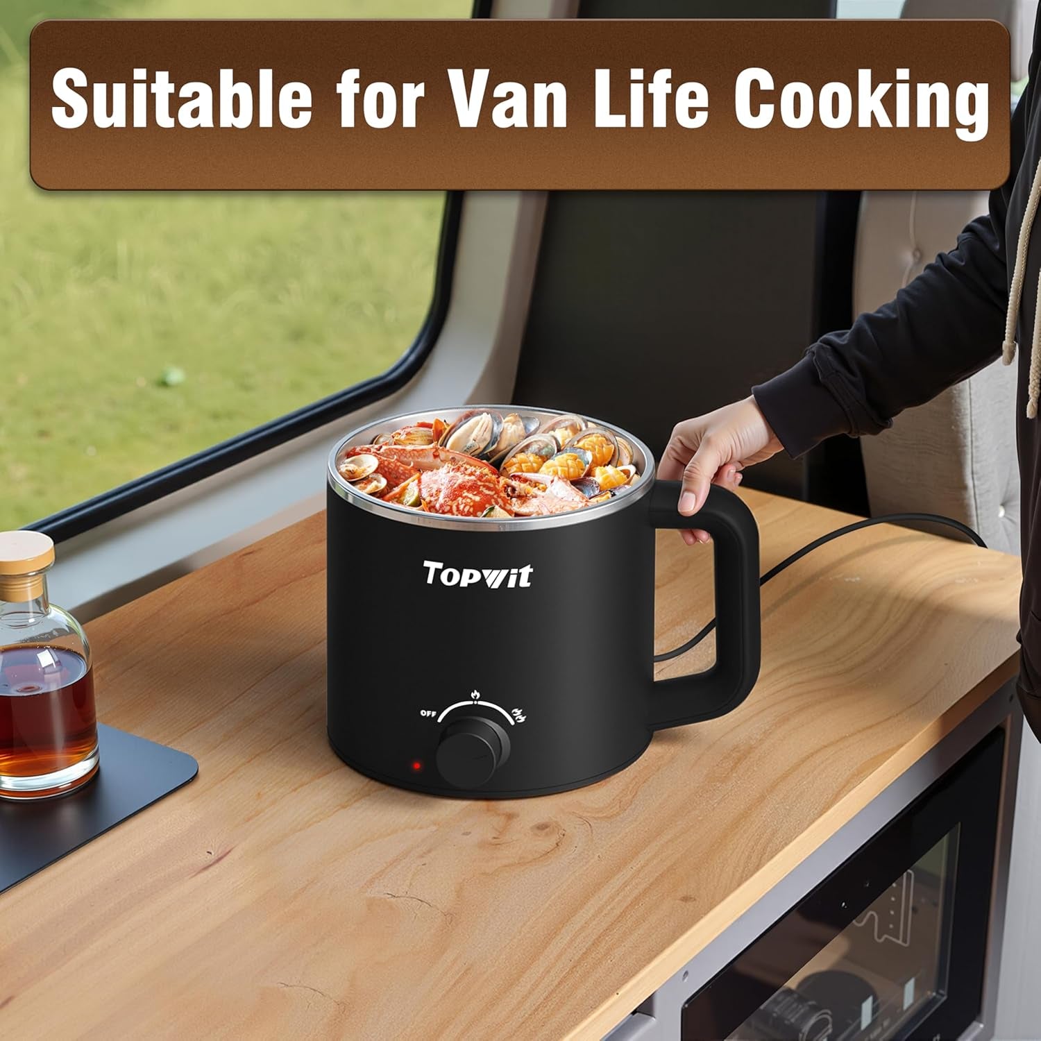 1.6L Electric Pot, Electric Hot Pot with 304 Stainless Steel
