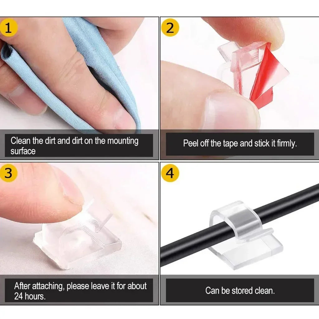 Car Cable Clamp Accessories Self-Adhesive Line Management Clips Wiring Electrical Equipment Supplies Home Improvement
