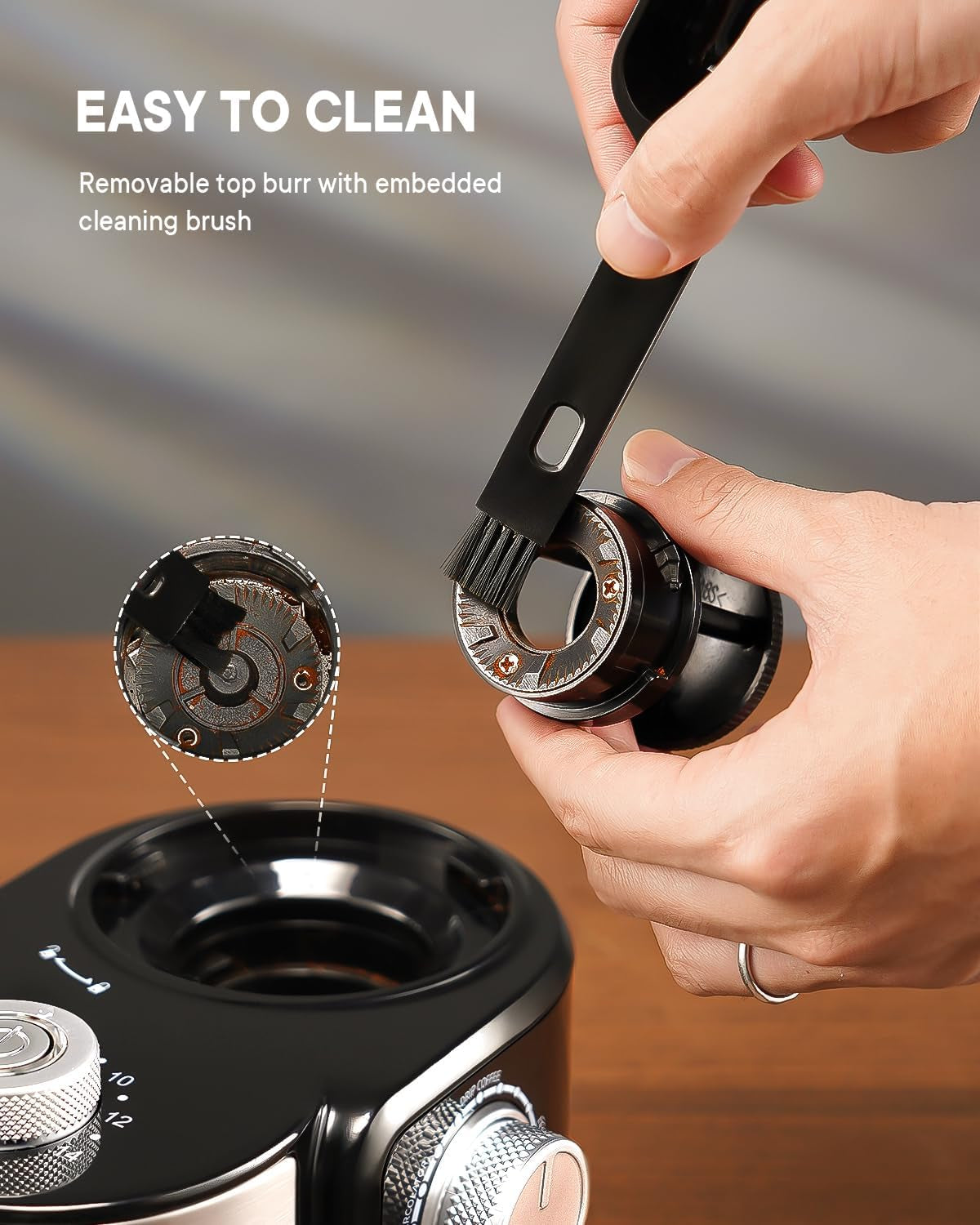 Electric Burr Coffee Grinder 2.0, Automatic Coffee Bean Grinder with 16 Precise Grind Setting, Adjustable Flat Burr Mill for French Press, Drip Coffee and Espresso, 2-14 Cup, Black