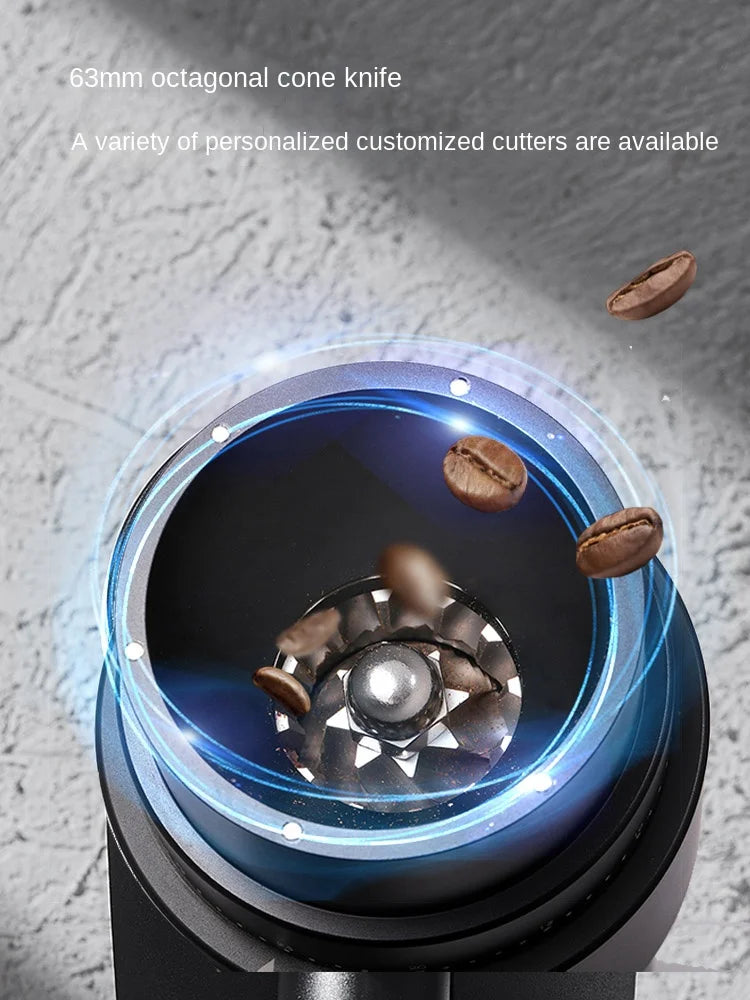 EDGE plus Electric Coffee Grinder 63MM Titanium Burr Stepless Fineness Adjustment Removable Magnetic Suction Port