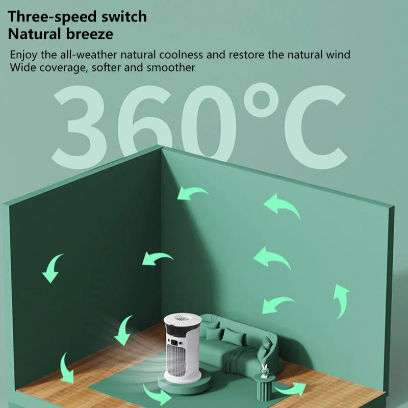 Mute Desktop USB Mini Portable Air Conditioner Fan Room Home Camp Humidifier Water Mist Cooling Fan Night Lamp Air Cooler