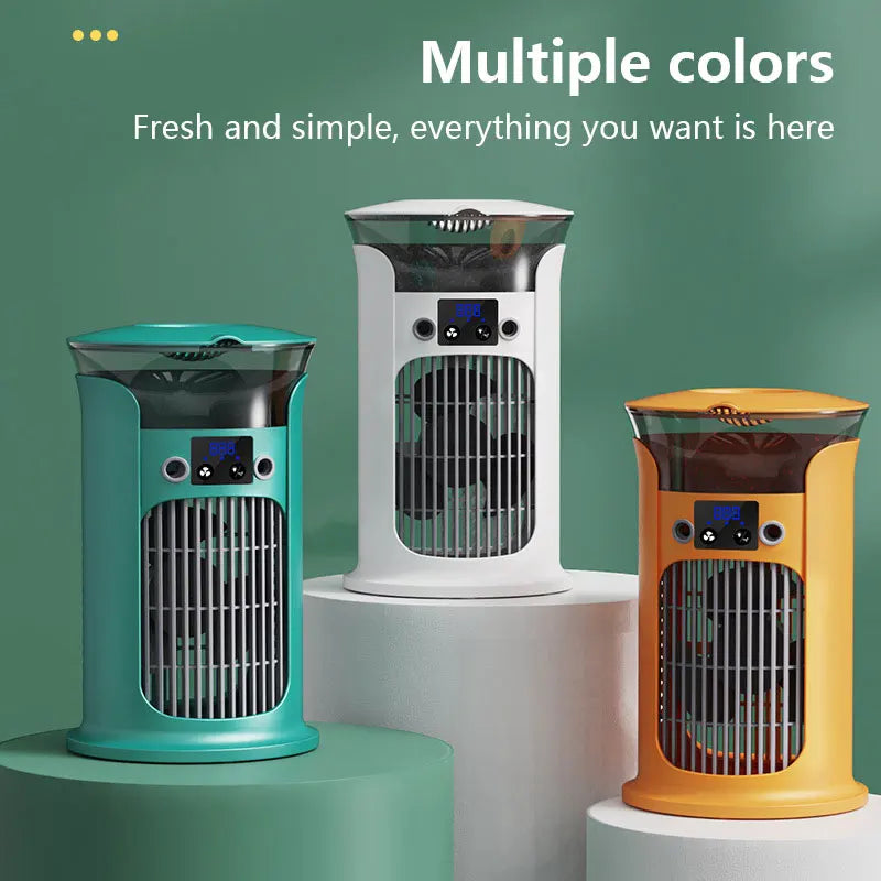 Mute Desktop USB Mini Portable Air Conditioner Fan Room Home Camp Humidifier Water Mist Cooling Fan Night Lamp Air Cooler