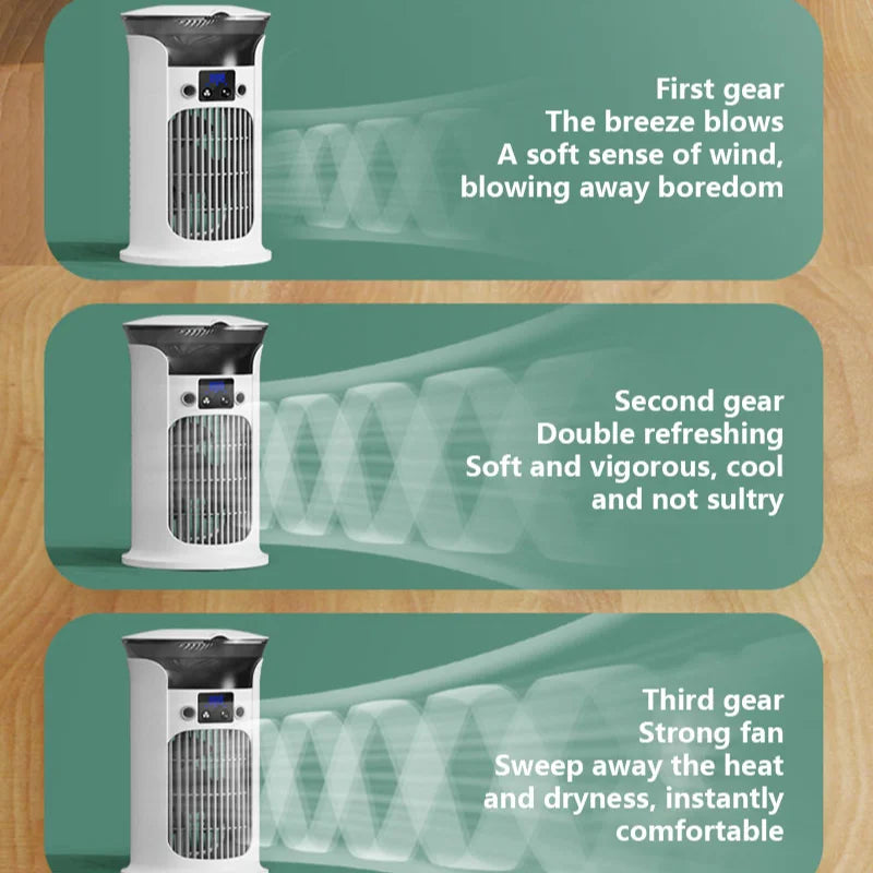 Mute Desktop USB Mini Portable Air Conditioner Fan Room Home Camp Humidifier Water Mist Cooling Fan Night Lamp Air Cooler