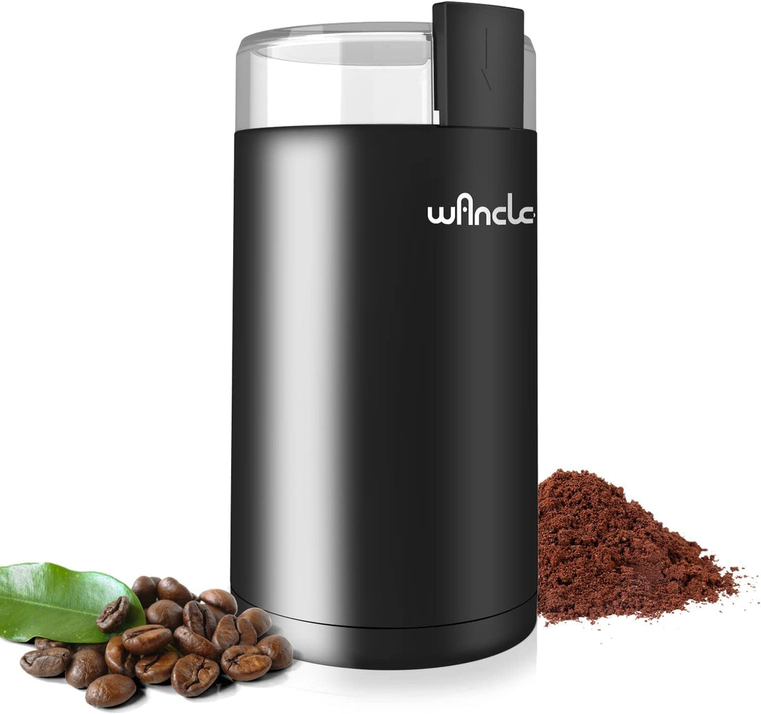 Coffee Grinder,  Electric Coffee Grinder, Spice Grinder, One Touch Coffee Mill for Beans, Spices and More, with Clean Brush Black