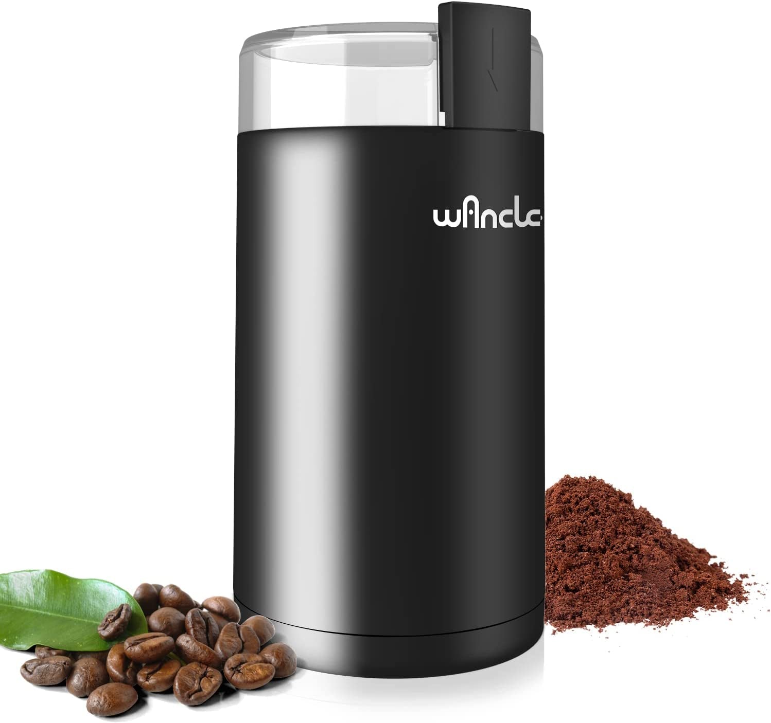 Coffee Grinder,  Electric Coffee Grinder, Spice Grinder, One Touch Coffee Mill for Beans, Spices and More, with Clean Brush Black