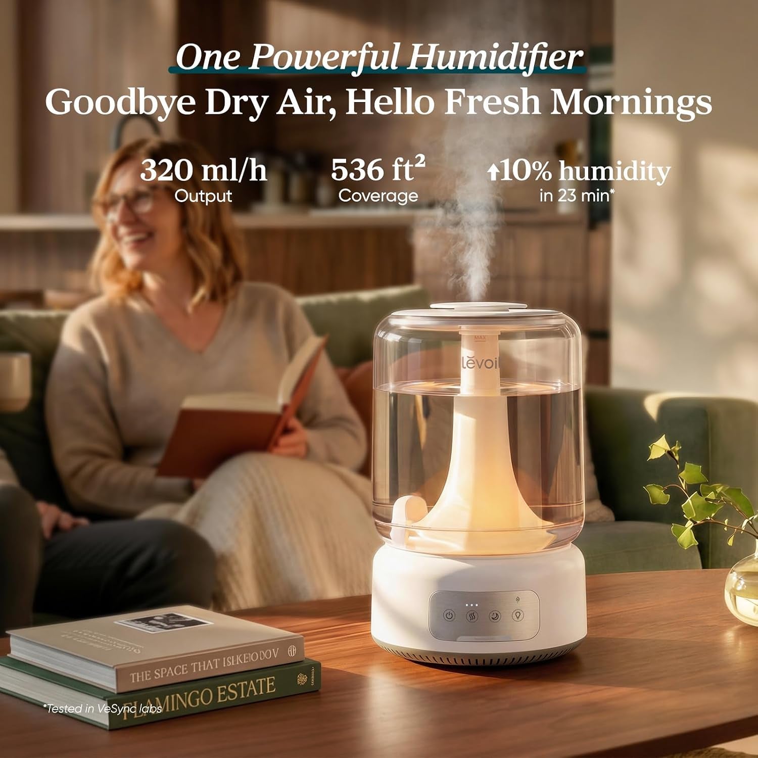 Humidifiers for Bedroom Large Room Home, 6.2L Cool Mist, 62H Runtime