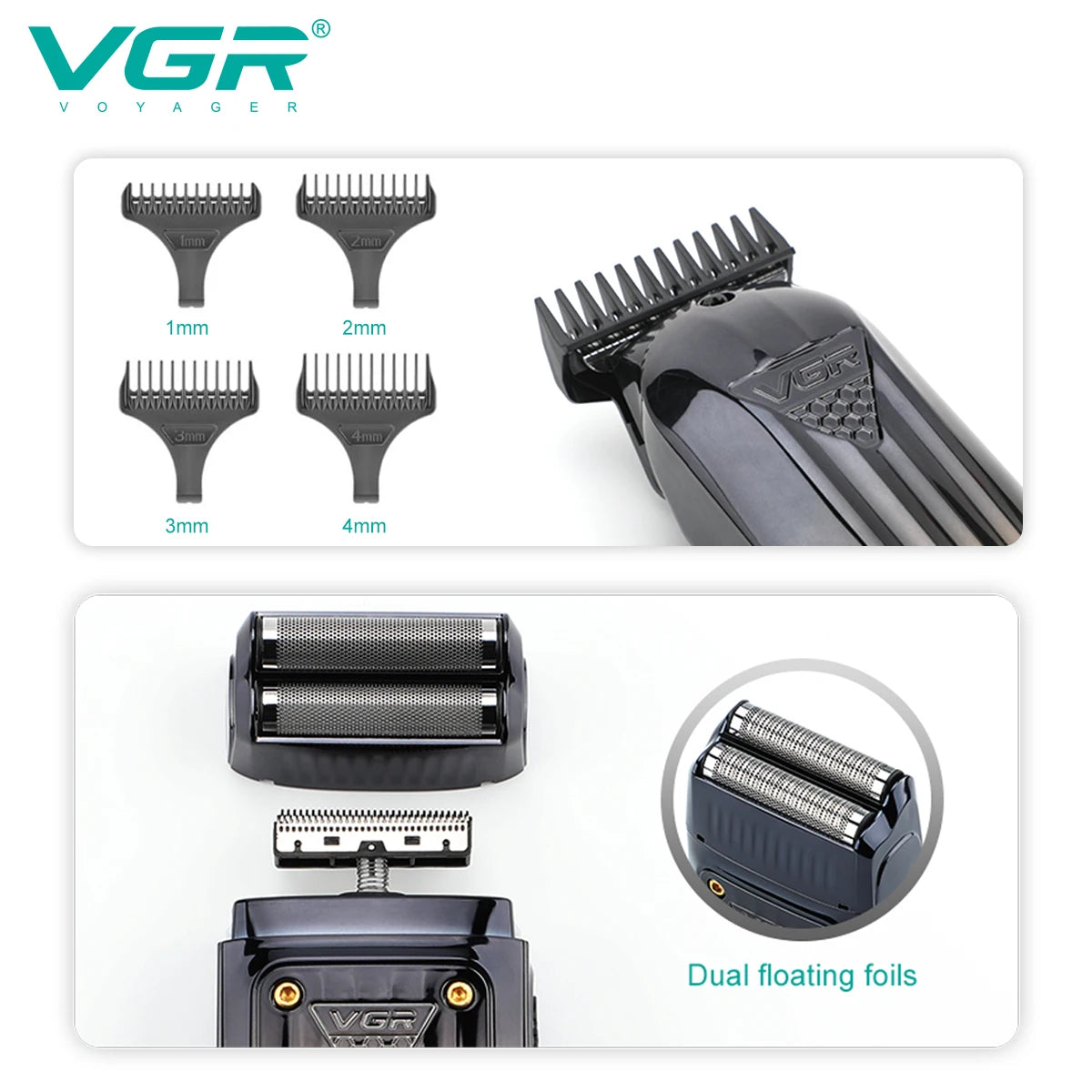 644 Gradient Hair Cutting Combination Electric Shaver Rechargeable Professional Men'S Hair Clipper Carving Electric Pusher
