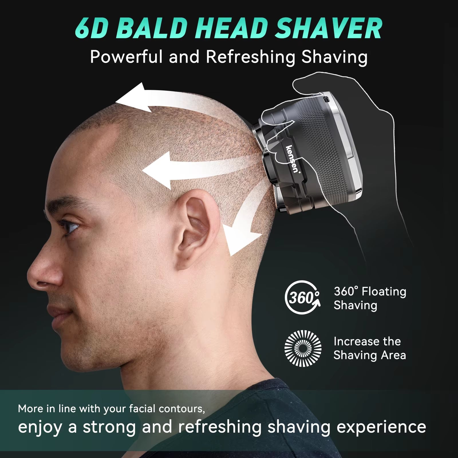 Electric Head Shavers for Bald Men 6D Magnetic Razor Beard Trimmer USB Rechargeable LED Display Waterproof Beard Shavers