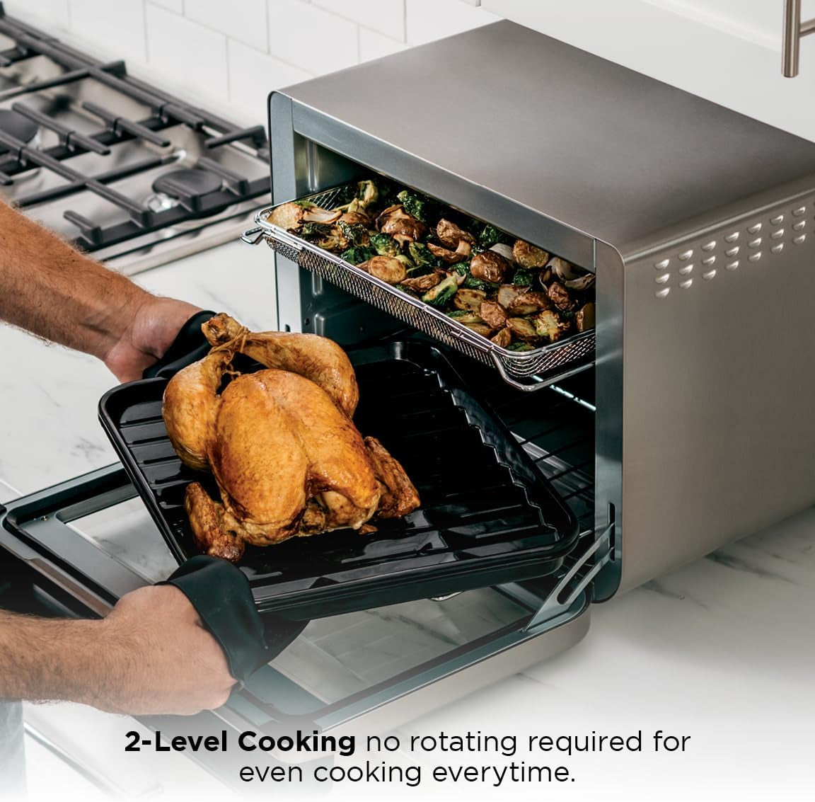 DT201C, Foodi 10-In-1 XL Pro Air Fry Oven, Stainless Steel, 1800W (Canadian Version)