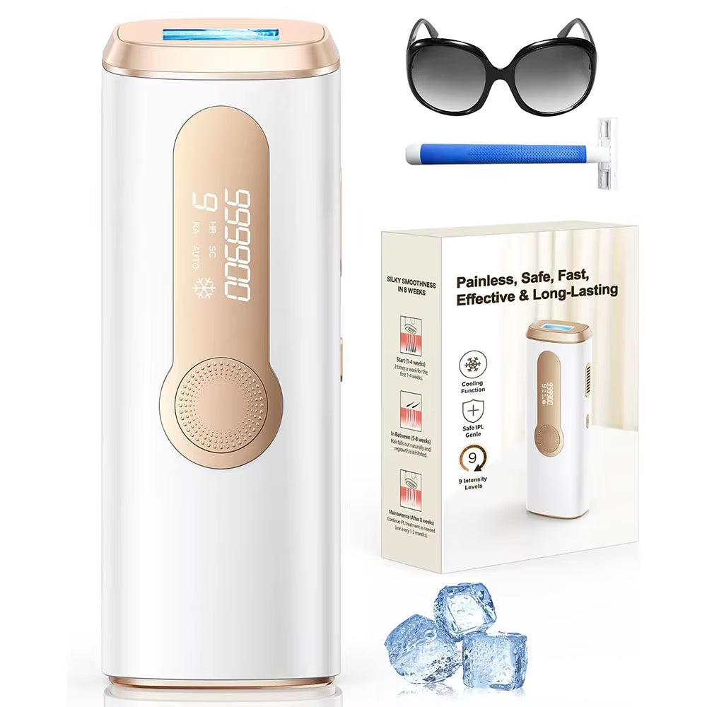 IPL Hair Removal Device Ice-Cooling 3 in 1 Painless 16J Photoepilator Permanent Whole Body Home Treament for Men and Women
