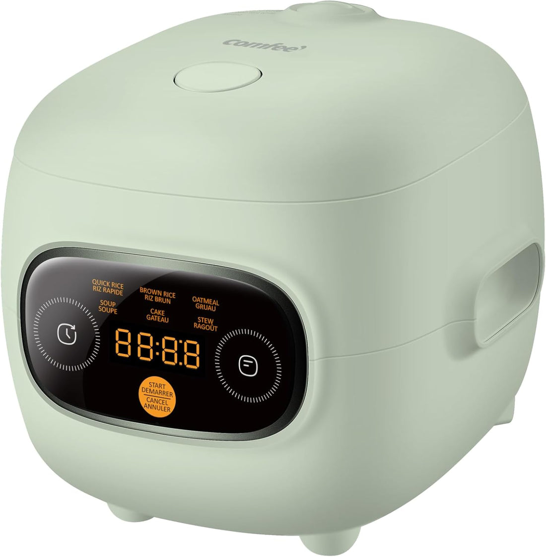 Mini Rice Cooker 4 Cups Cooked/2 Cups Uncooked, Portable Non-Stick Rice Maker, 24 Hours Timer Delay, 6 Functions, Fast Cooker, Brown Rice, Oatmeal, Sage Green Color