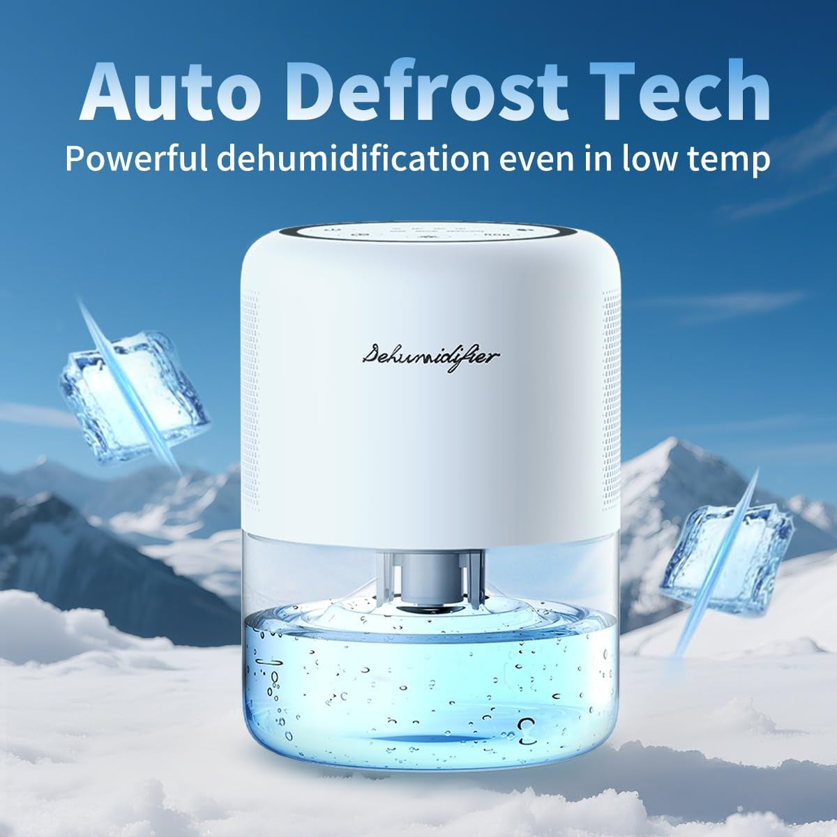 Small 45Oz (1.3L) Home Dehumidifier Portable Quiet Dehumidifier with 3 Modes, 10 Color Lights, 4 Timer Settings for Bedroom, Bathroom and Closet