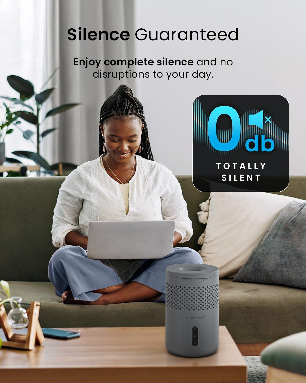 Osmo Non-Electric Moisture Absorber, 44 Fl.Oz, Included 1.54Lb Refillable Tablet, Lasts 100 Days, Ideal Silent Mini Dehumidifier for Closet, Bathroom & Bedroom, Fragrance Free, Grey
