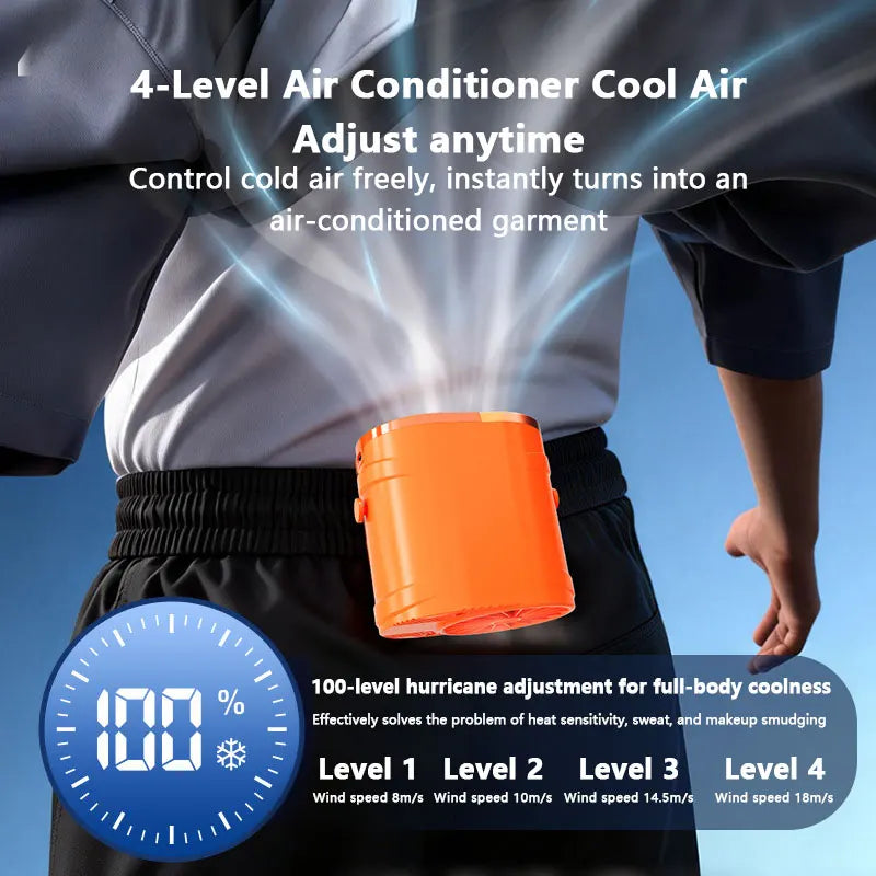 Waist Fan Portable Air Conditioner Personal Cooling Clip on Fan for Outdoor Sports Travel Office Workers Summer Gift