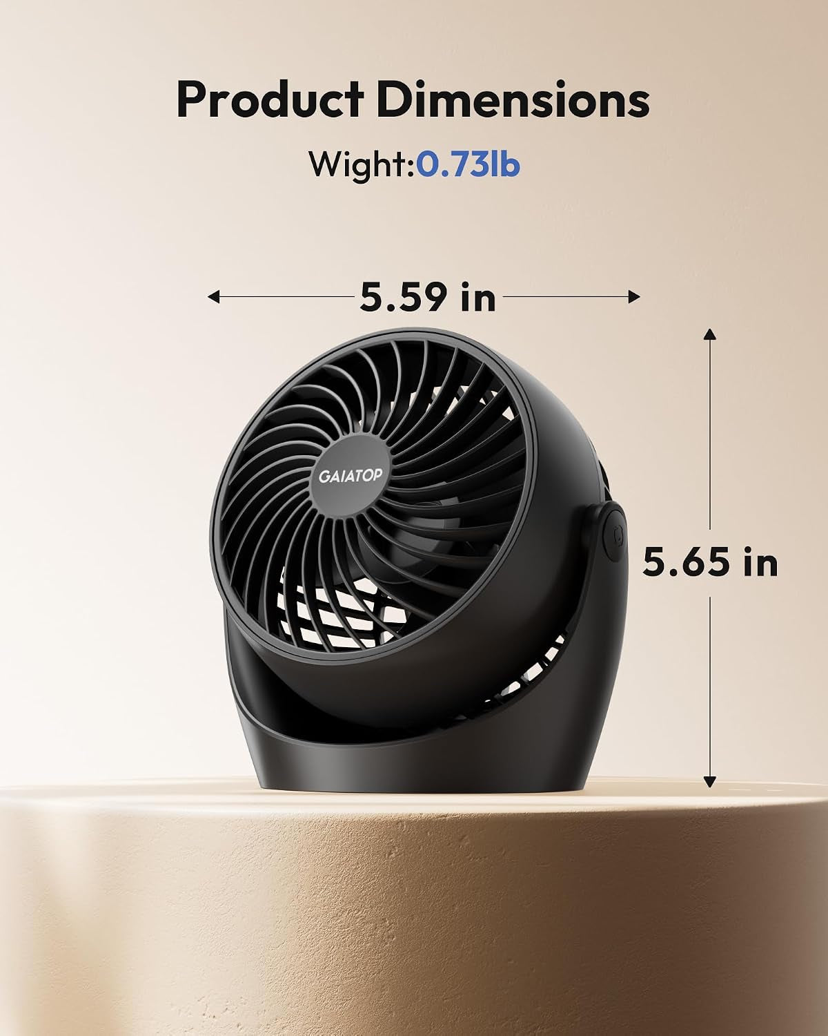 Desk Fan, 5-Inch Portable Electric Table Desktop Air Circulator Fan