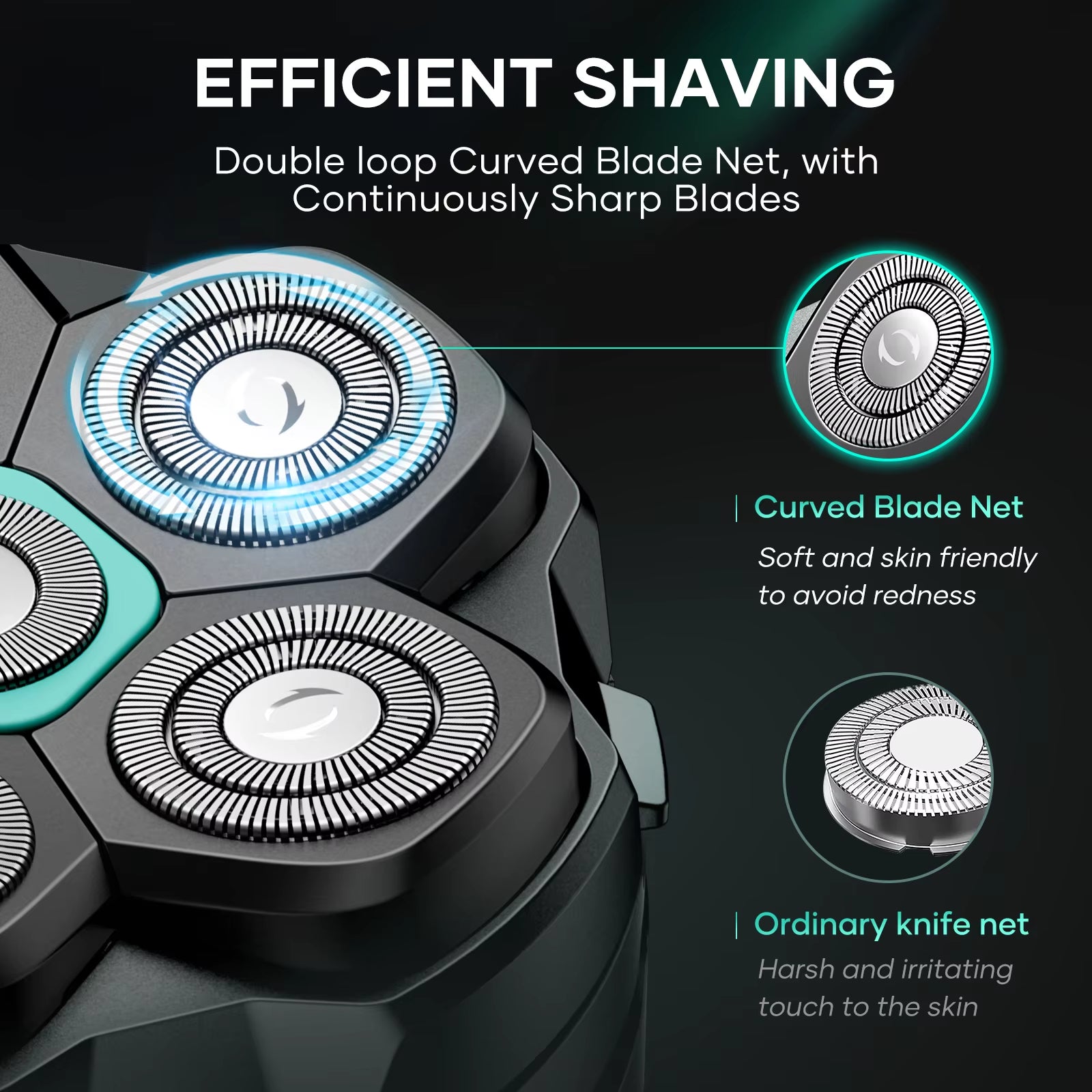 Electric Head Shavers for Bald Men 6D Magnetic Razor Beard Trimmer USB Rechargeable LED Display Waterproof Beard Shavers