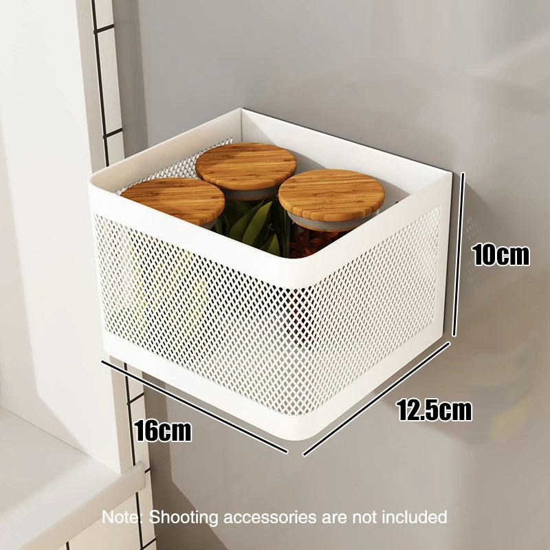 Magnetic Refrigerator Side Storage Rack Iron Space Saving Side Hanging Basket Kitchen Organizer Shelf Household Summary Holder