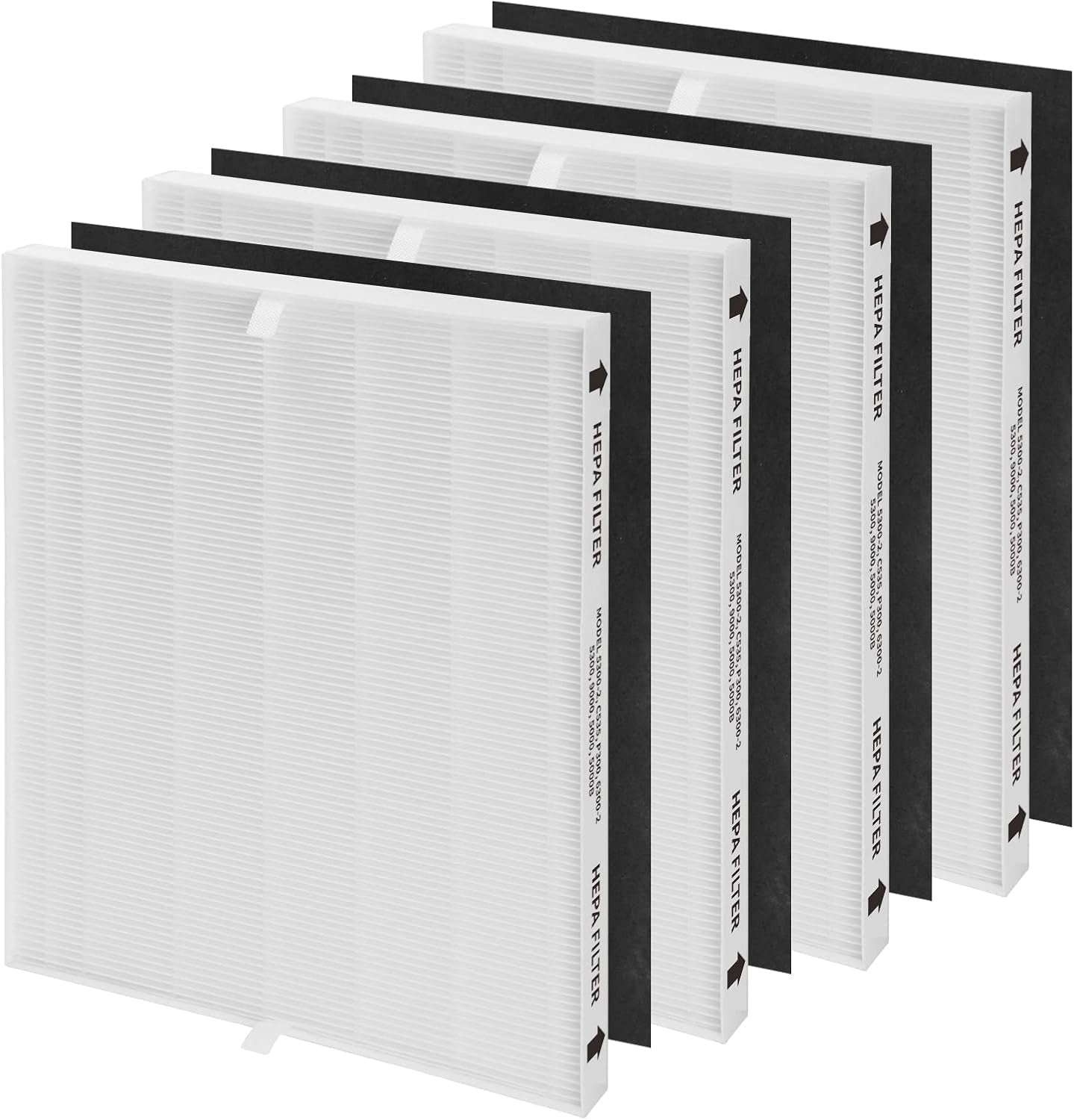 115115 Size 21 Replacement Filter a for Winix Purifier C535 5300 6300 5300-2 6300-2 P300 Plasmawave (White, 3Hepa+9Pre-Filter)
