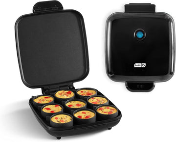 Family Size Egg Bite Maker - Electric Egg Bite Maker with Non-Stick Silicone Cups - Space-Saving Design & Quick Cleanup - Make Sandwiches, Healthy Snacks & Desserts - 9 Servings, Black