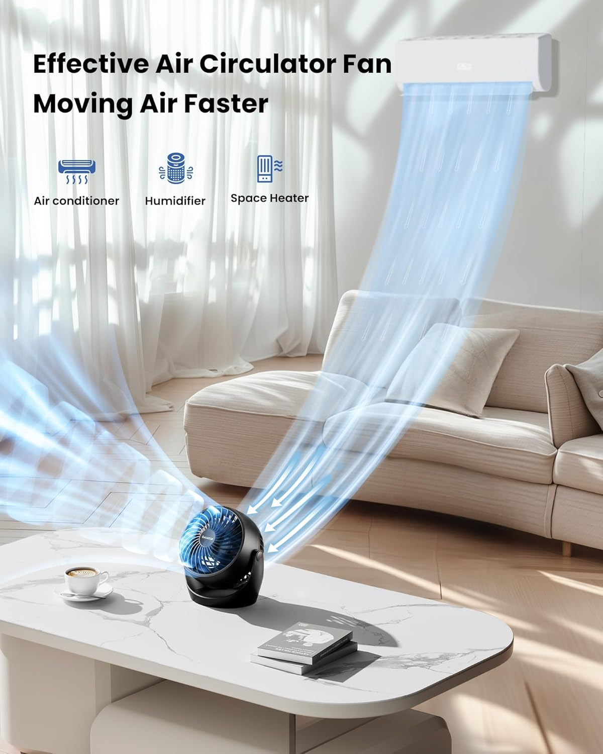 Desk Fan, 5-Inch Portable Electric Table Desktop Air Circulator Fan