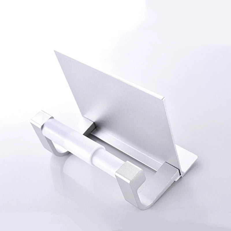 Space Aluminum Toilet Paper Shelf Black/Silver with Spring Card Slot Bathroom Accessory Roll Paper Holder Rack with Cover
