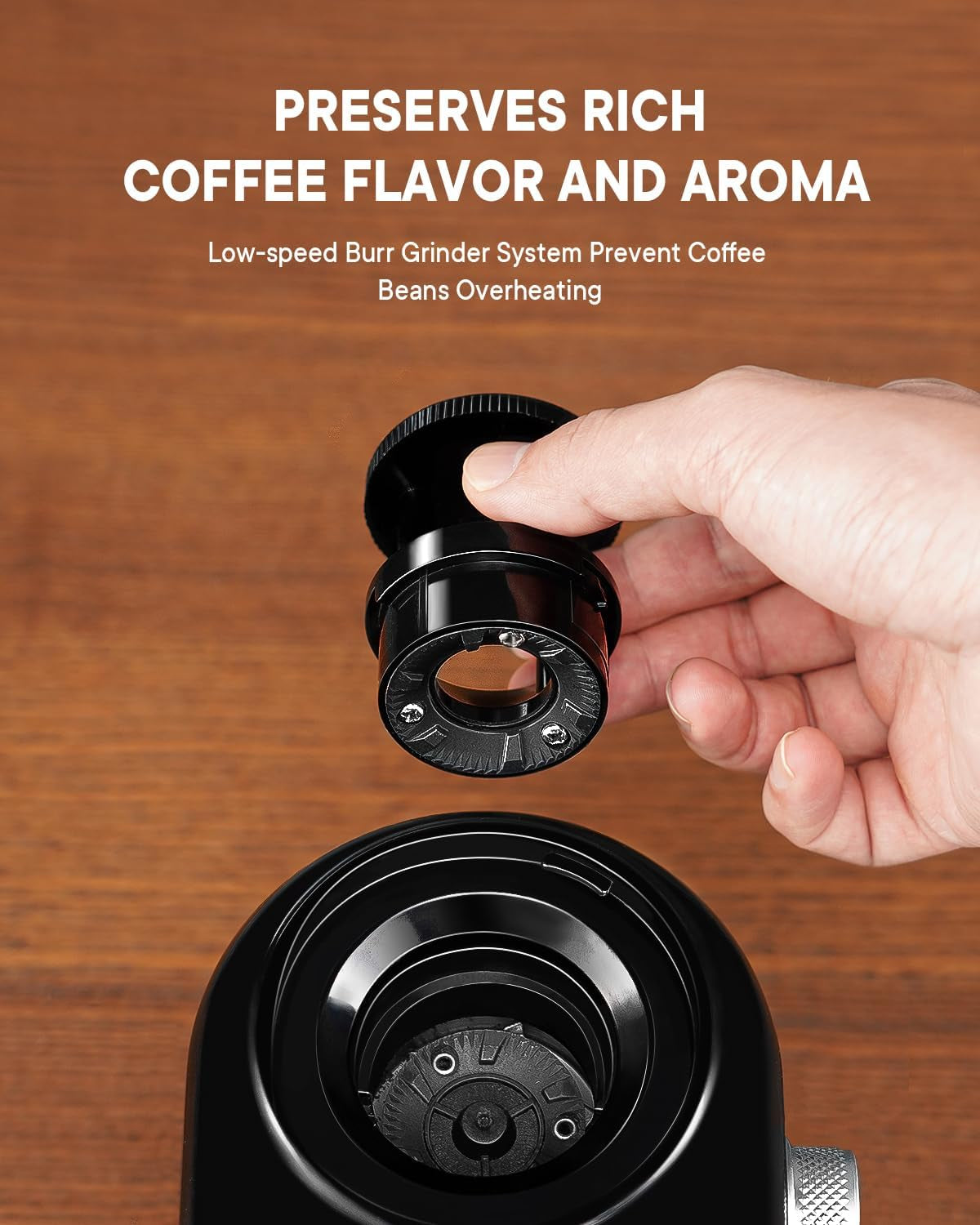 Electric Burr Coffee Grinder 2.0, Automatic Coffee Bean Grinder with 16 Precise Grind Setting, Adjustable Flat Burr Mill for French Press, Drip Coffee and Espresso, 2-14 Cup, Black