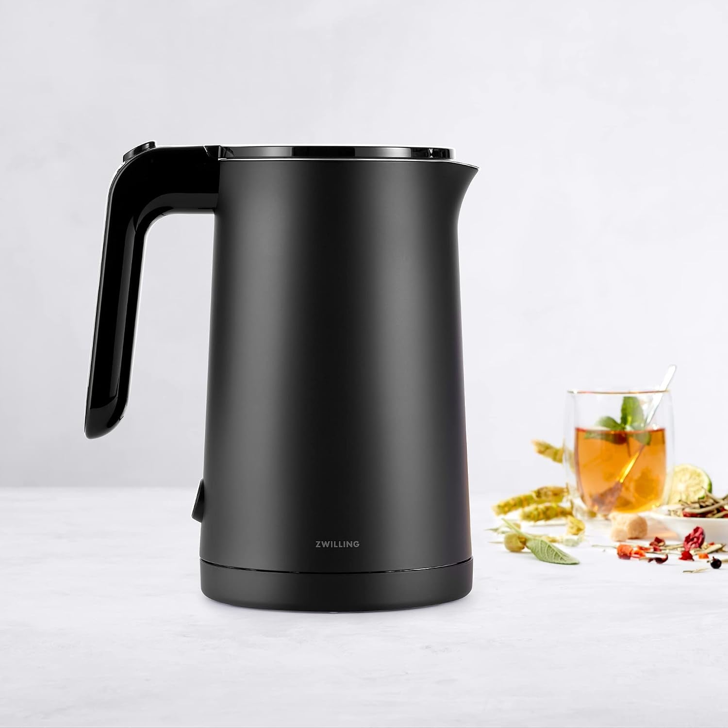 Enfinigy Cool Touch Electric Kettle, 1-Liter Cordless Hot Water & Tea Kettle, Fast Boil, Double-Walled Stainless Steel, Black